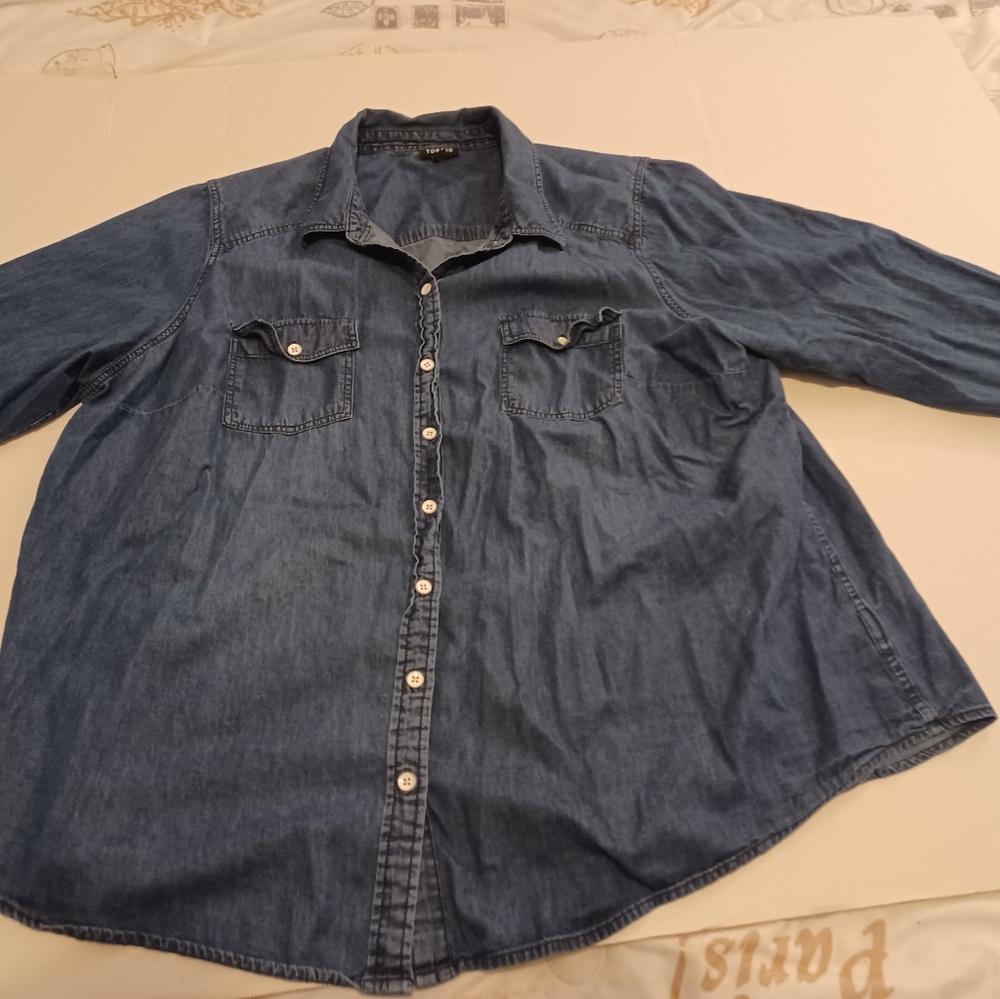 Torrid Size 3 denim Button down Shirt